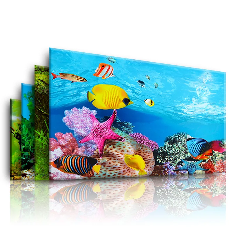 Aquarium Fish Poster - Akvaryum için arka plan 3d Etiket