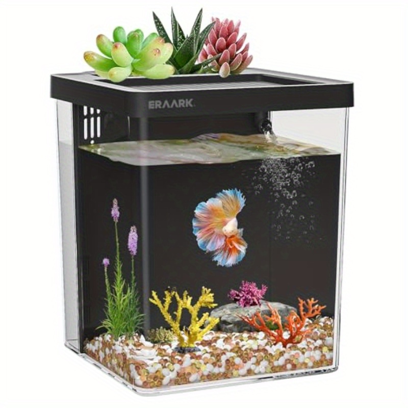 Aquarium Fish For Beginners - Ofis/Ev Masaüstü Akvaryumu Filtreli Başlangıç Seviyesi