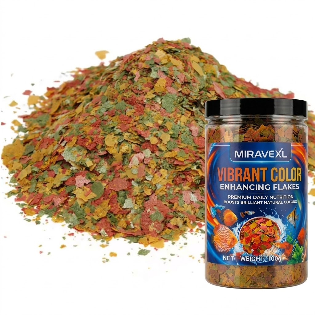Fish Food Flake - MIRAVEXL Canlı Renk Arttırıcı Pulcuklar, Premium