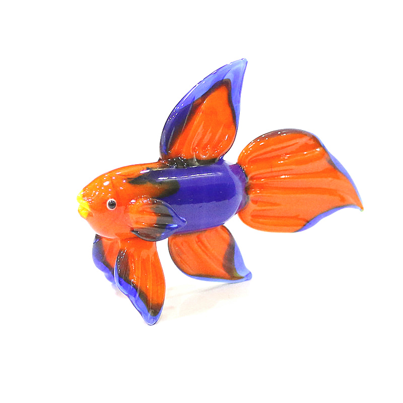 Aquarium Fish For Beginners - Turuncu Murano Cam Tropikal Balık Heykelcik