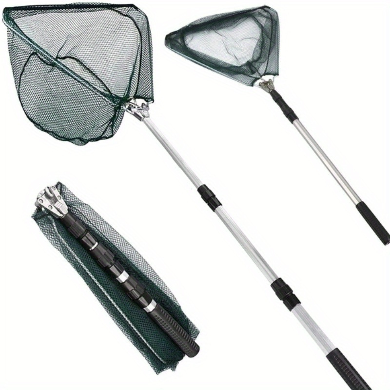 Fish Net Handle - Katlanabilir Üçgen Balıkçılık Kepçesi Teleskopik Alüminyum