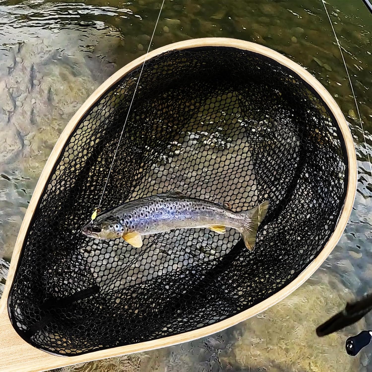 Fish Net Handle - Ahşap Saplı Süper Hafif Balık Ağı,