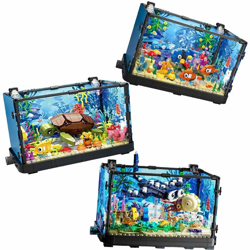 Aquarium Fish Game - Işıklı Balık Tankı Yapım Blokları Seti,