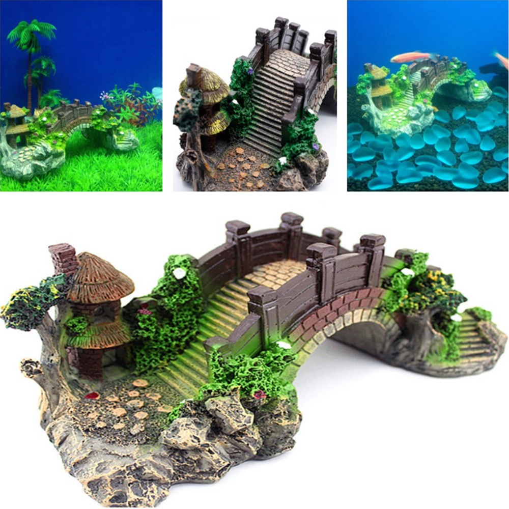 Aquarium Fish Bridge - Akvaryum Balık Tankı Vintage Dekoratif Köprü